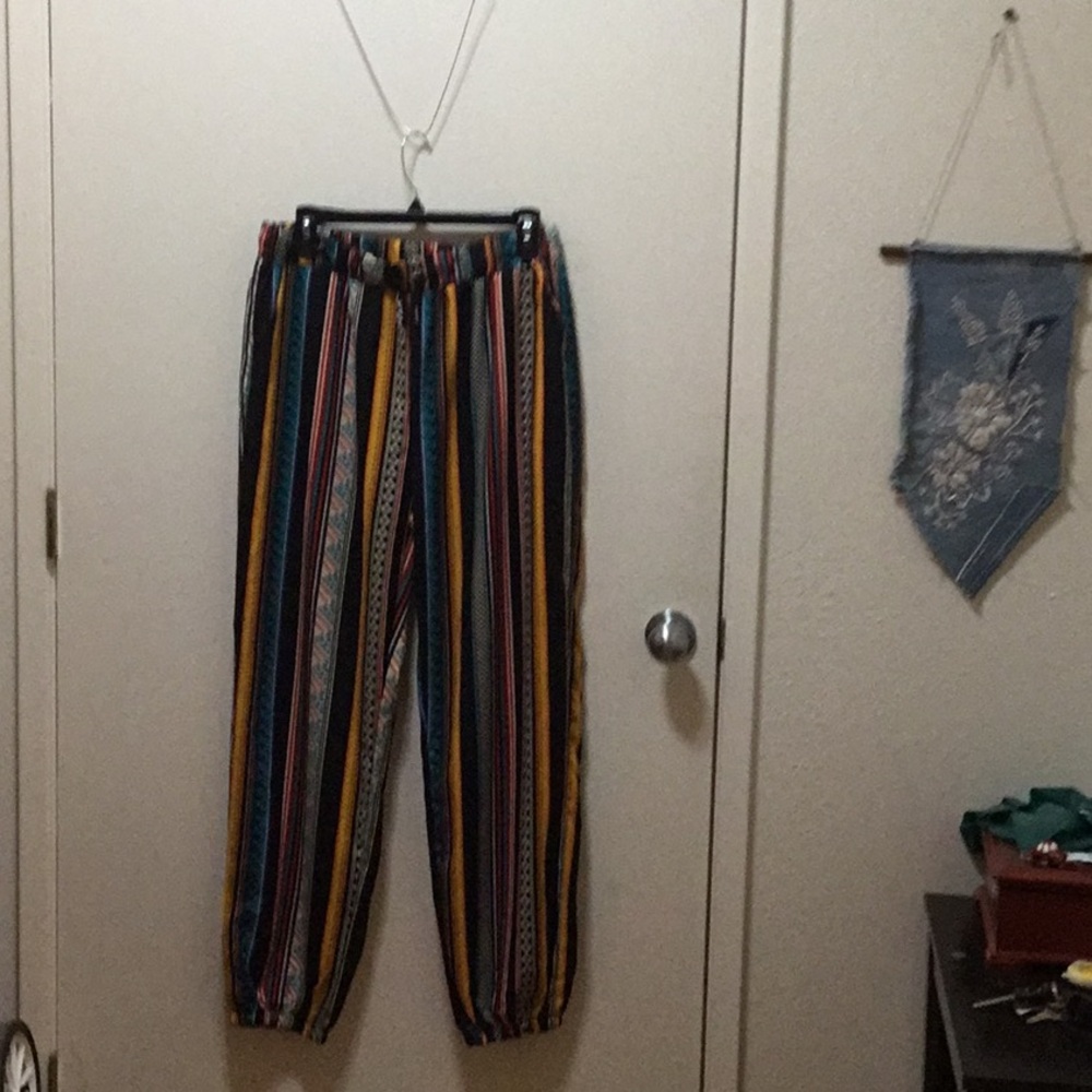 Blue and Orange Striped Jogger Sweatpants